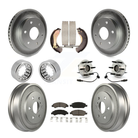 Front Rear Hub Bearing Coated Disc Brake Rotor & Pads Shoe Kit (10Pc) For GMC Sierra 1500 KBB-127176