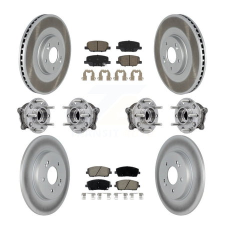 Front Rear Hub Bearing Coat Brake Rotor Pad Kit (10Pc) For Hyundai Palisade Kia Telluride KBB-127177
