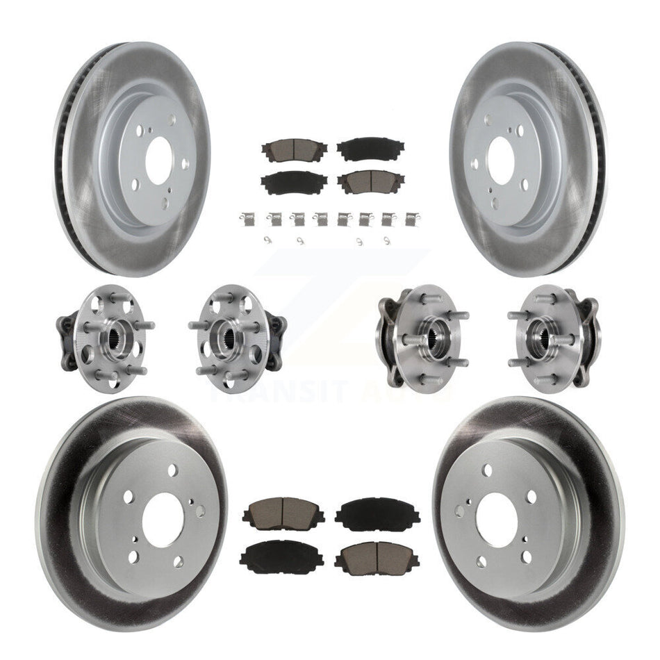 Front Rear Hub Bearing Coated Brake Rotor And Pad Kit (10Pc) For Toyota Camry Lexus ES250 KBB-127189