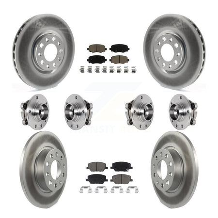 Front Rear Hub Bearing Coated Disc Brake Rotor Pad Kit (10Pc) For Jeep Renegade Fiat 500X KBB-127194