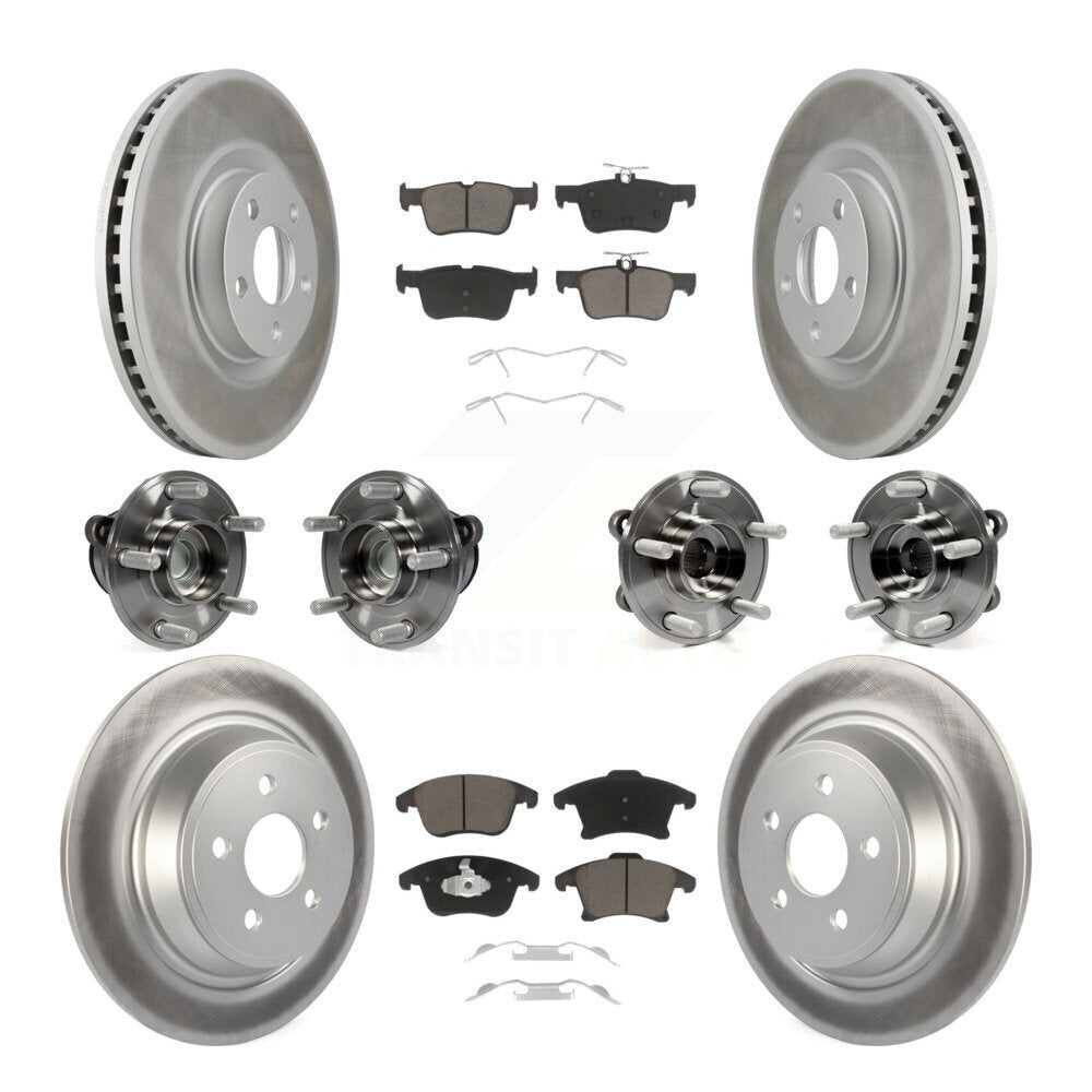 Front Rear Bearing Coat Brake Rotor Pads Kit (10Pc) For 2019-2020 Ford SSV Plug-In Hybrid KBB-127208