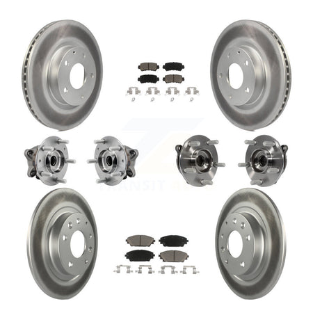 Front Rear Hub Bearing Coated Brake Rotor And Pad Kit (10Pc) For 2016-2018 Mazda CX-3 AWD KBB-127209