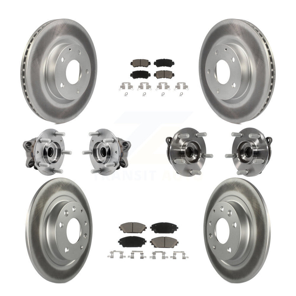 Front Rear Hub Bearing Coated Brake Rotor And Pad Kit (10Pc) For 2016-2018 Mazda CX-3 AWD KBB-127209