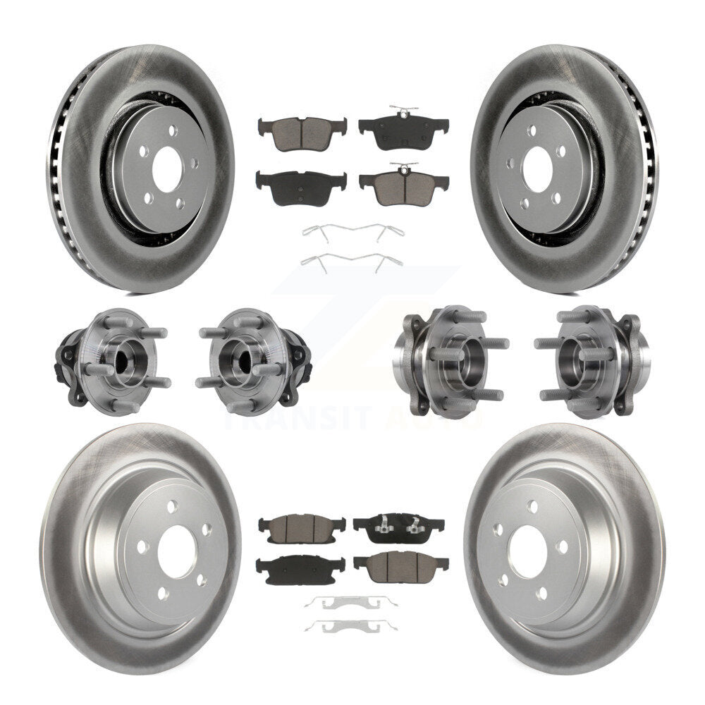 Front Rear Hub Bearing Coat Brake Rotor Pad Kit (10Pc) For Ford Edge Lincoln Nautilus MKX KBB-127218