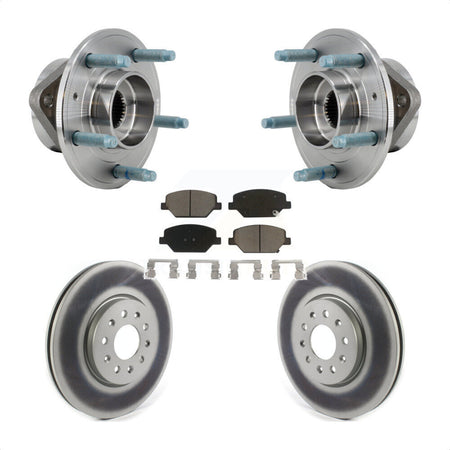 Front Hub Bearing Assembly Coated Brake Rotor & Pad Kit For Chevrolet Equinox GMC Terrain KBB-127228