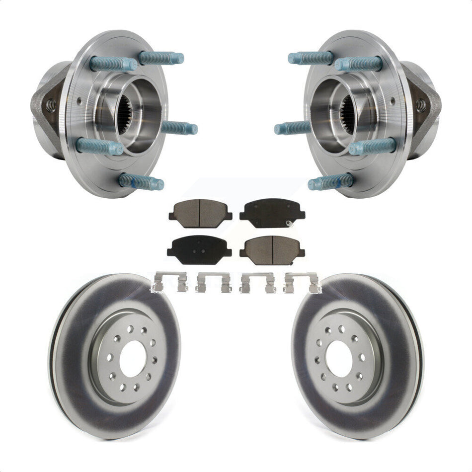 Front Hub Bearing Assembly Coated Brake Rotor & Pad Kit For Chevrolet Equinox GMC Terrain KBB-127228