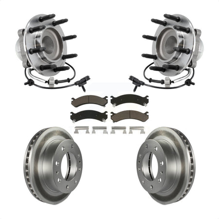 Front Hub Bearing Assembly Coat Brake Rotor Pad Kit For GMC Savana 2500 Chevrolet Express KBB-127230