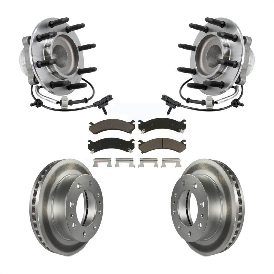 Front Hub Bearing Assembly Coat Brake Rotor Pad Kit For GMC Savana 2500 Chevrolet Express KBB-127230