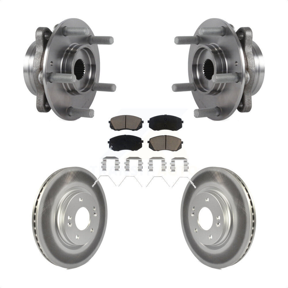 Front Hub Bearing Coated Disc Brake Rotor Pad Kit For Kia Forte Hyundai Elantra GT Forte5 KBB-127235