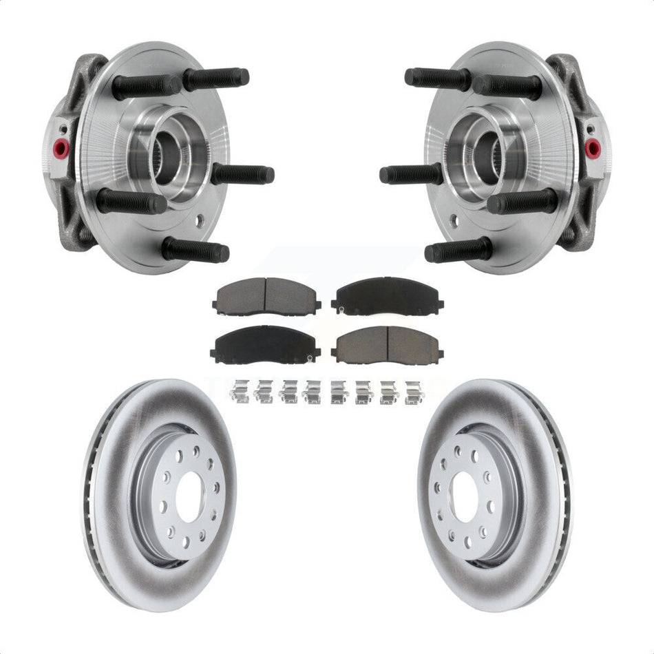 Front Hub Bearing Assembly Coated Disc Brake Rotor & Pads Kit For Jeep Wrangler Gladiator KBB-127241