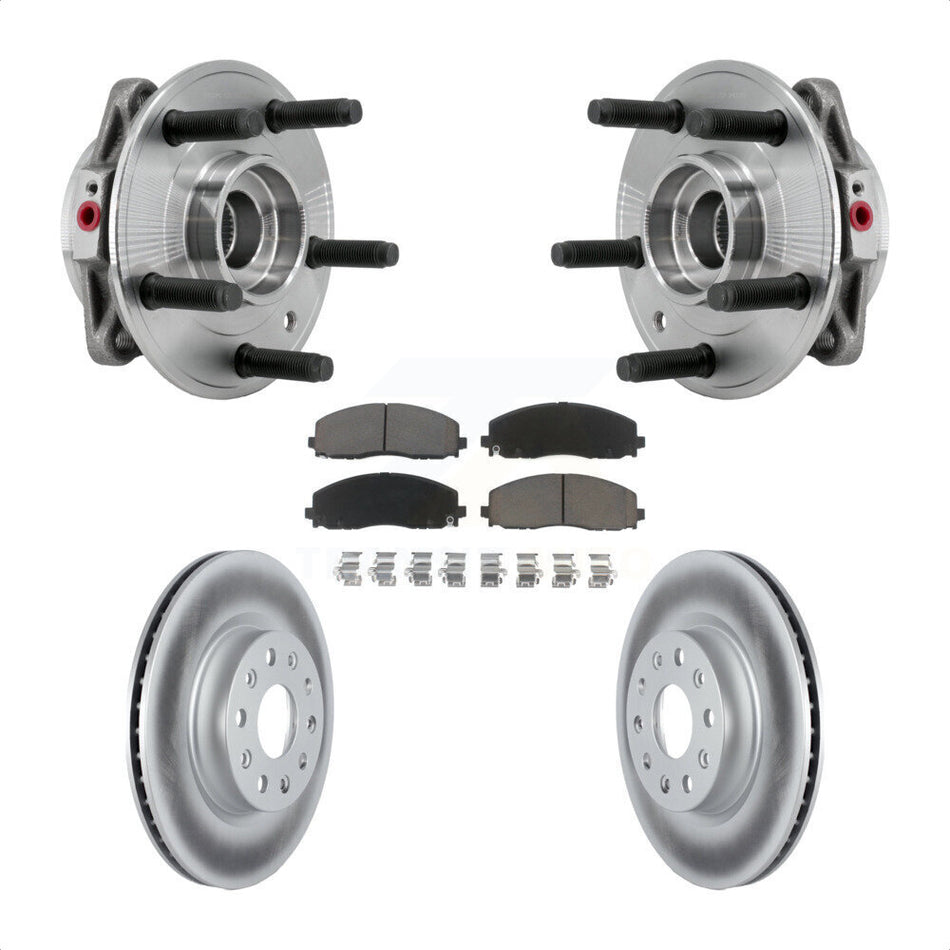 Front Hub Bearing Assembly Coated Disc Brake Rotor And Ceramic Pads Kit For Jeep Wrangler KBB-127242