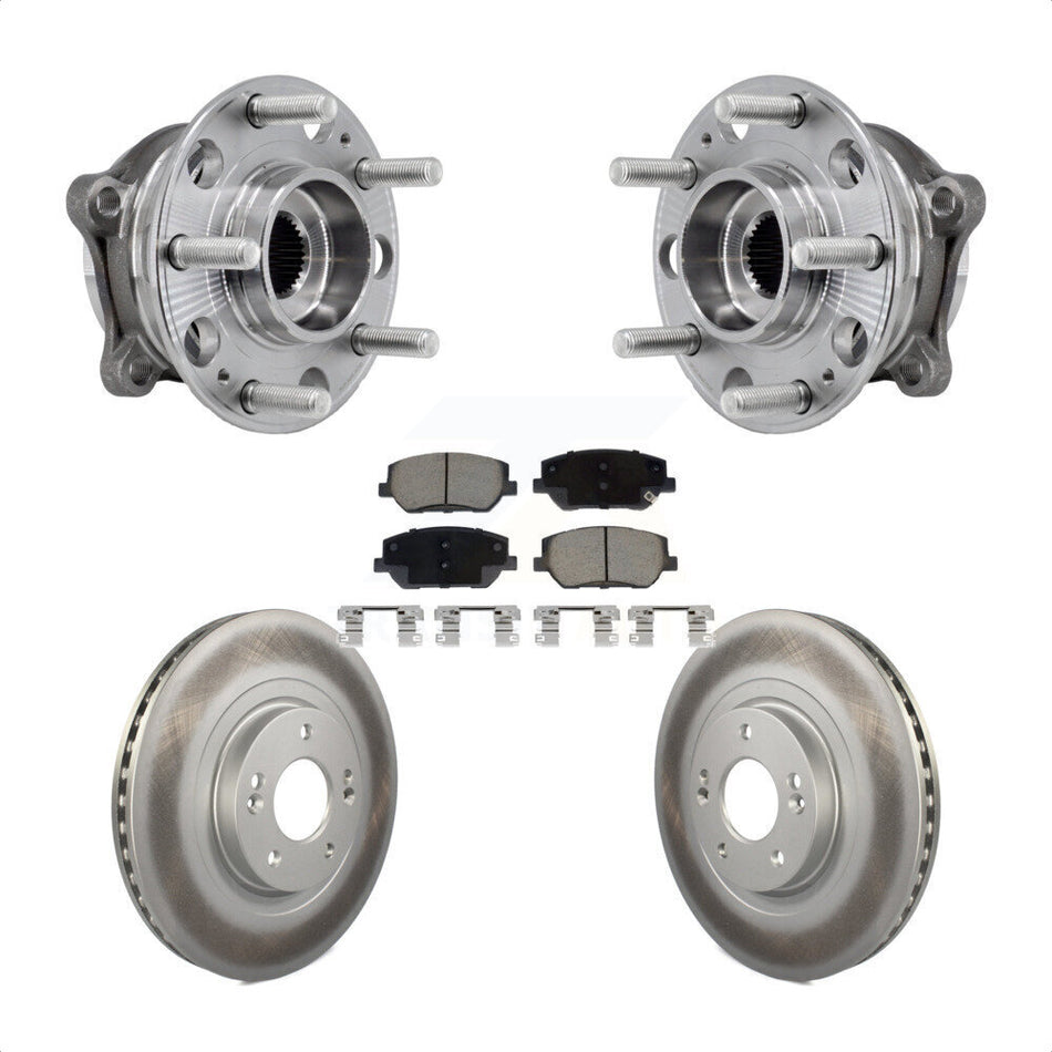 Front Hub Bearing Assembly Coated Disc Brake Rotor Pad Kit For 2019-2020 Hyundai Santa Fe KBB-127247