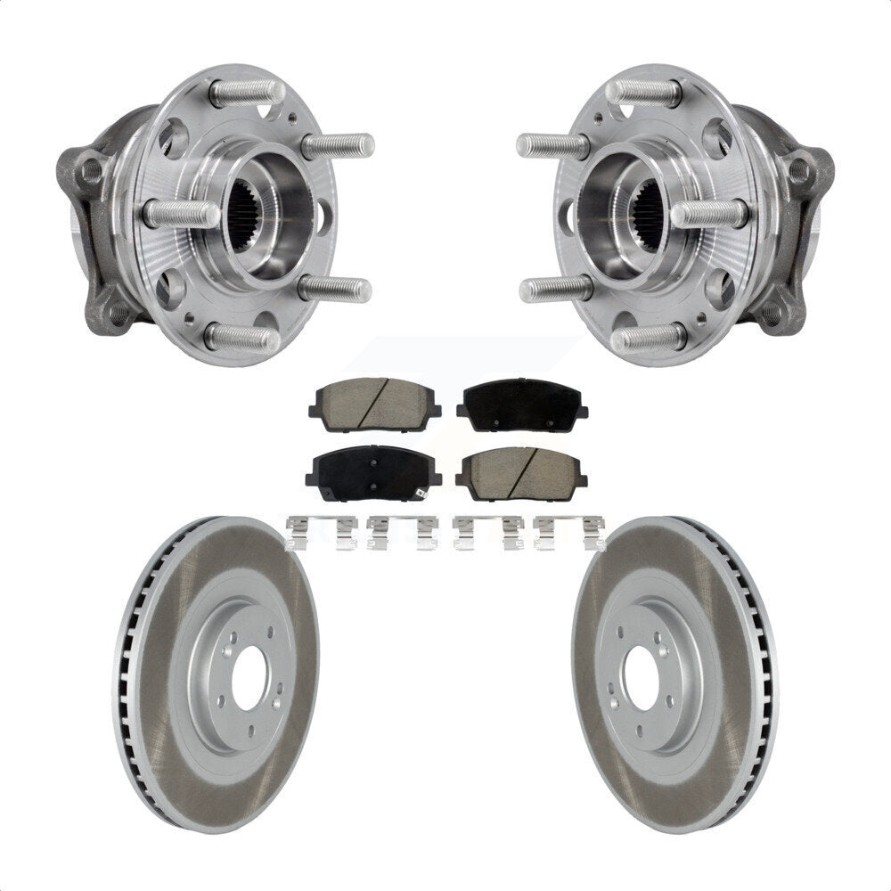 Front Hub Bearing Assembly Coated Brake Rotor Pads Kit For Hyundai Palisade Kia Telluride KBB-127248