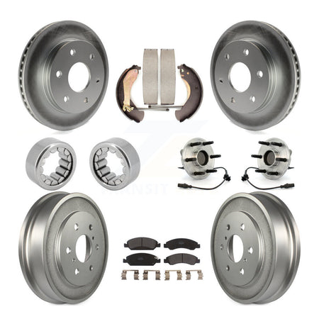 Front Rear Hub Bearing Coated Disc Brake Rotor & Pads Shoe Kit (10Pc) For GMC Sierra 1500 KBB-127254