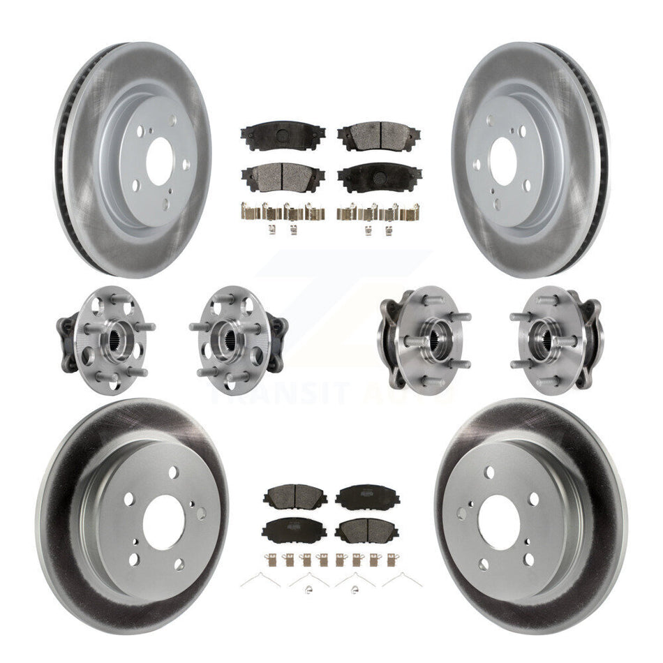 Front Rear Hub Bearing Coated Brake Rotor And Pad Kit (10Pc) For Toyota Camry Lexus ES250 KBB-127267