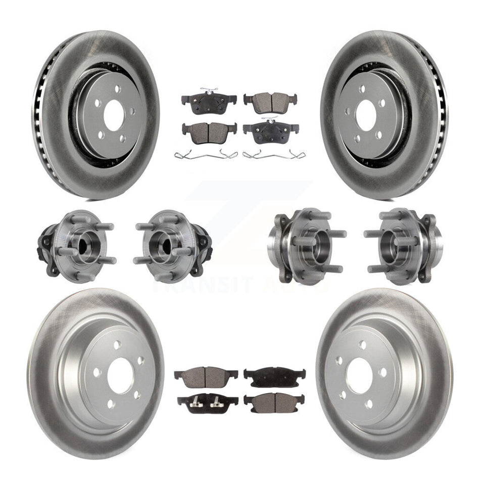 Front Rear Hub Bearing Coat Brake Rotor Pad Kit (10Pc) For Ford Edge Lincoln Nautilus MKX KBB-127278