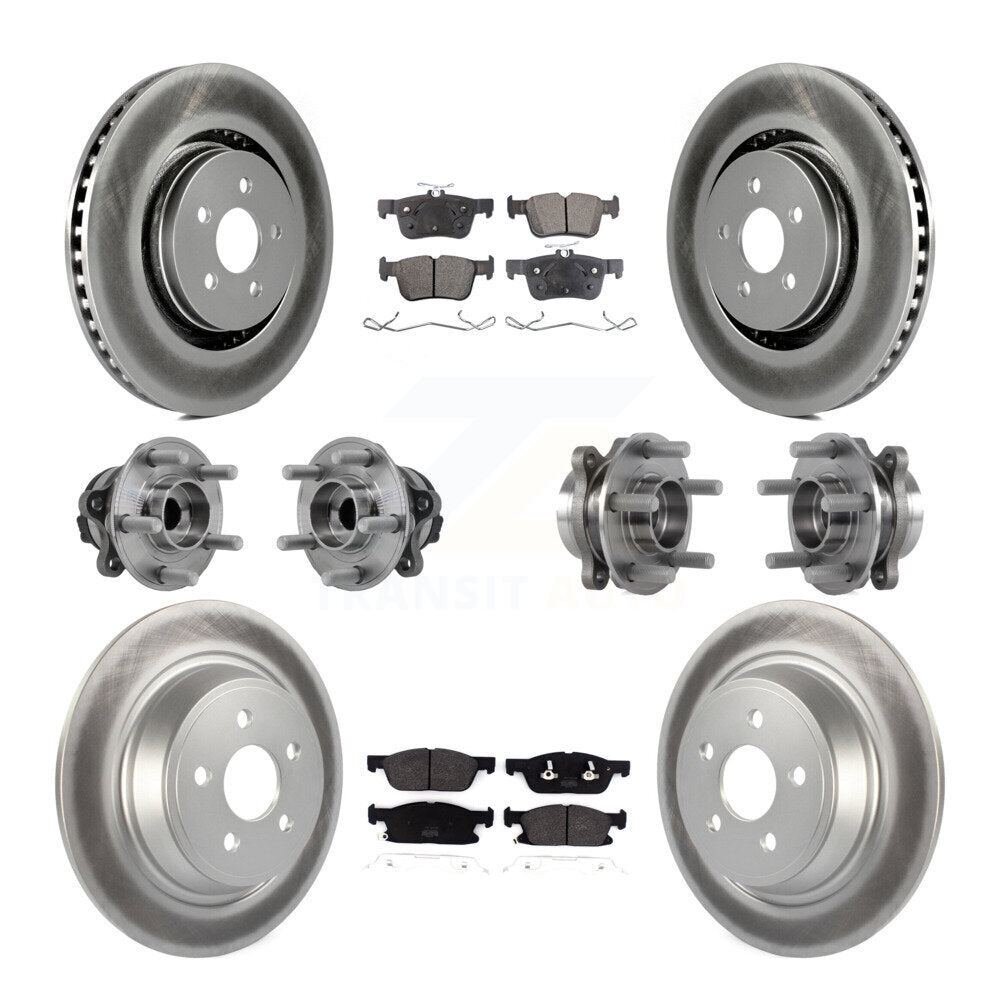 Front Rear Hub Bearing Coated Disc Brake Rotor Pad Kit (10Pc) For Lincoln Continental FWD KBB-127281