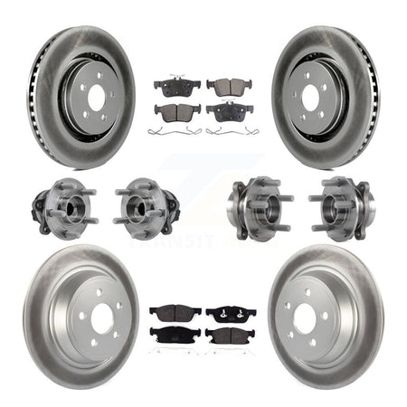 Front Rear Hub Bearing Coated Disc Brake Rotor Pad Kit (10Pc) For Lincoln Continental FWD KBB-127281