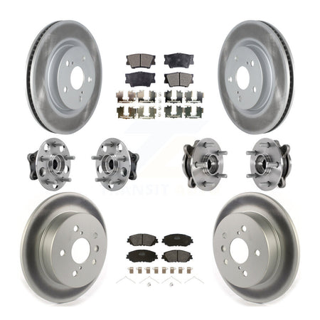 Front Rear Hub Bearings Coated Disc Brake Rotors And Pads Kit (10Pc) For Toyota Camry KBB-127285