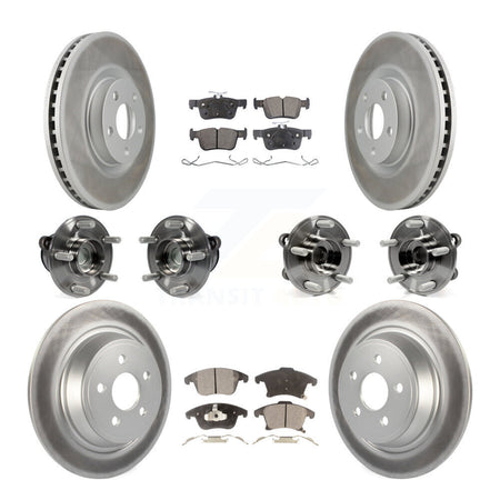 Front Rear Bearing Coat Brake Rotor Pads Kit (10Pc) For 2019-2020 Ford SSV Plug-In Hybrid KBB-127290