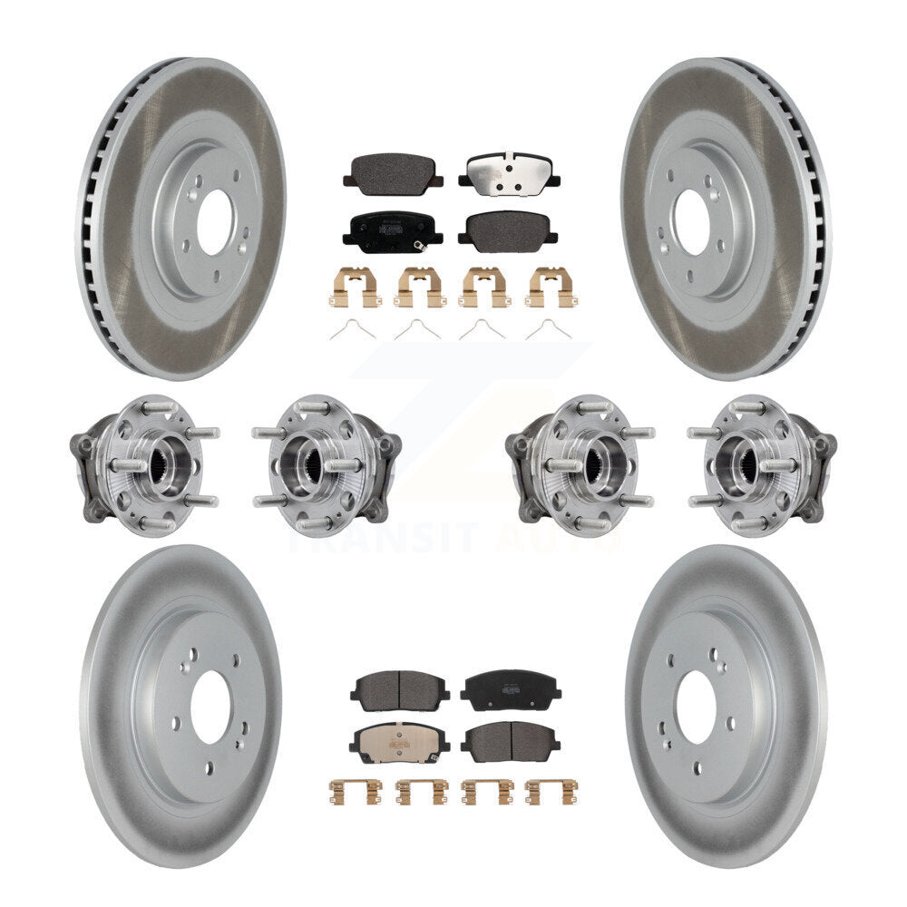Front Rear Hub Bearing Coat Brake Rotor Pad Kit (10Pc) For Hyundai Palisade Kia Telluride KBB-127298