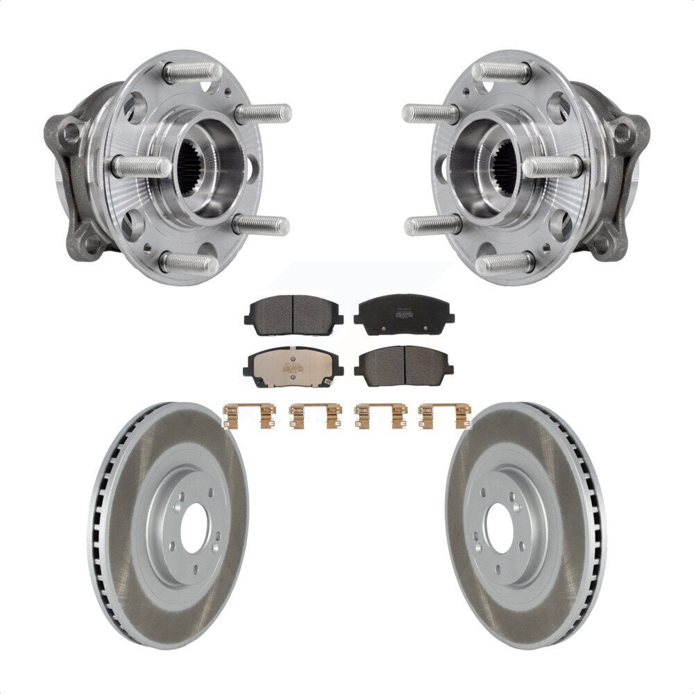 Front Hub Bearing Assembly Coated Brake Rotor Pads Kit For Hyundai Palisade Kia Telluride KBB-127301