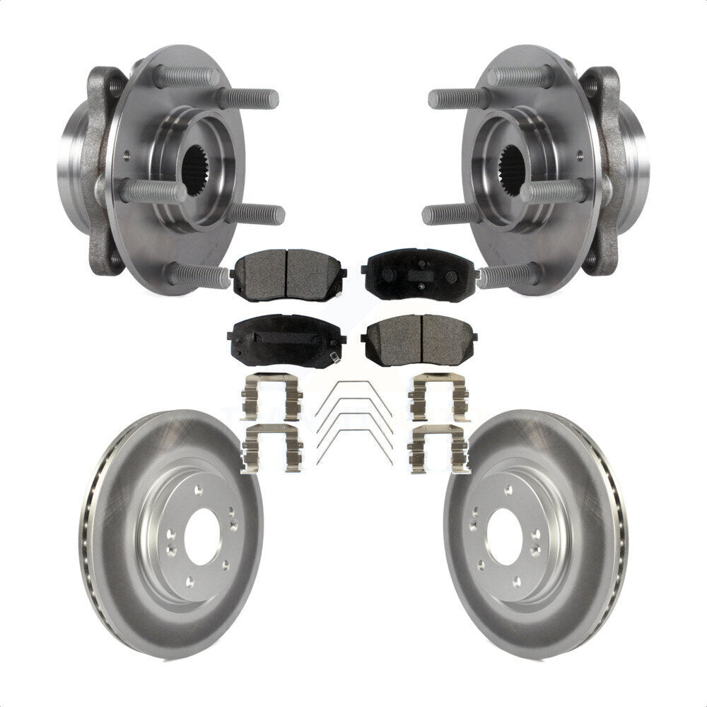 Front Hub Bearing Coated Disc Brake Rotor Pad Kit For Kia Forte Hyundai Elantra GT Forte5 KBB-127304