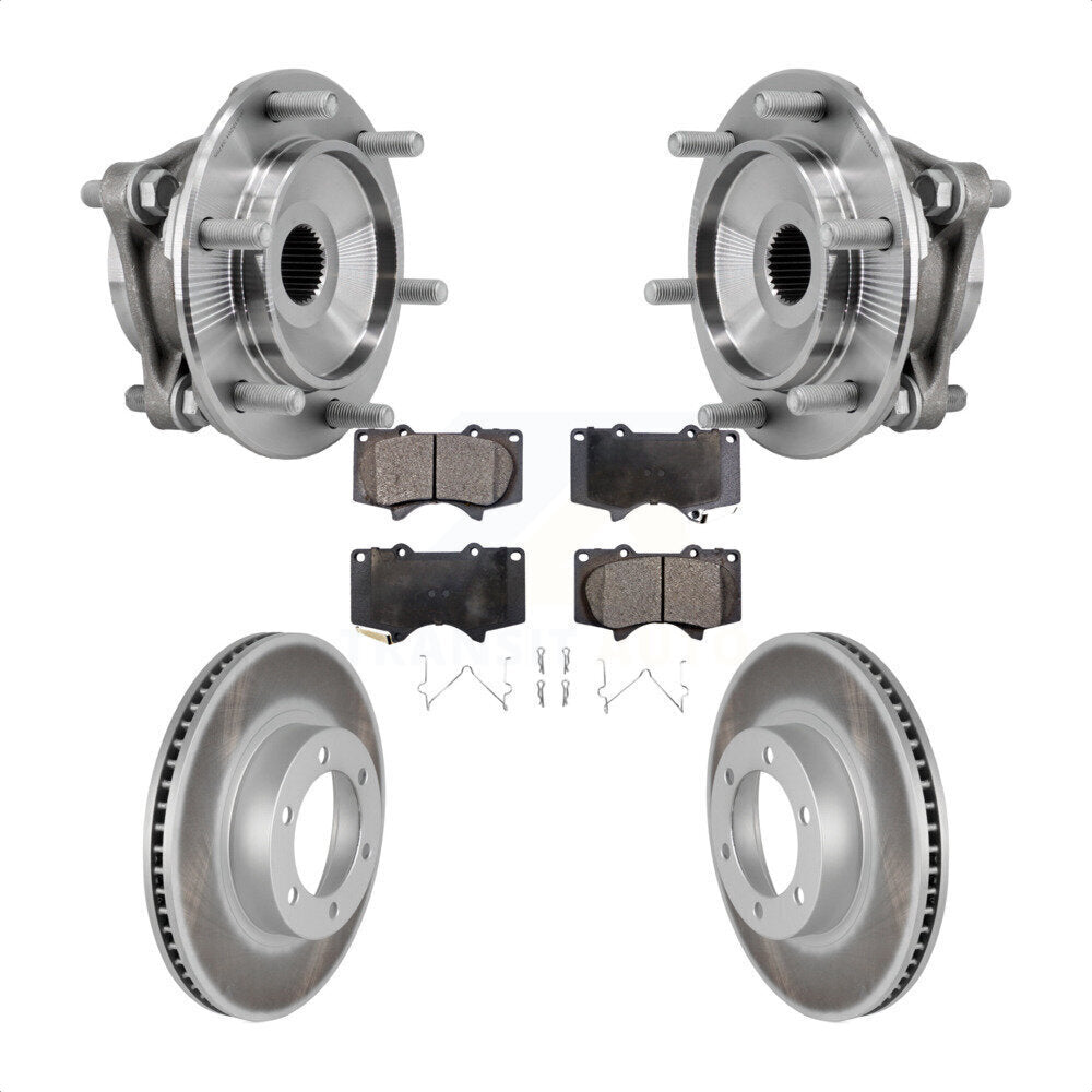 Front Hub Bearing Assembly Coated Disc Brake Rotor Pad Kit For Toyota 4Runner Lexus GX470 KBB-127305