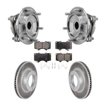 Front Hub Bearing Assembly Coated Disc Brake Rotor Pad Kit For Toyota 4Runner Lexus GX470 KBB-127305