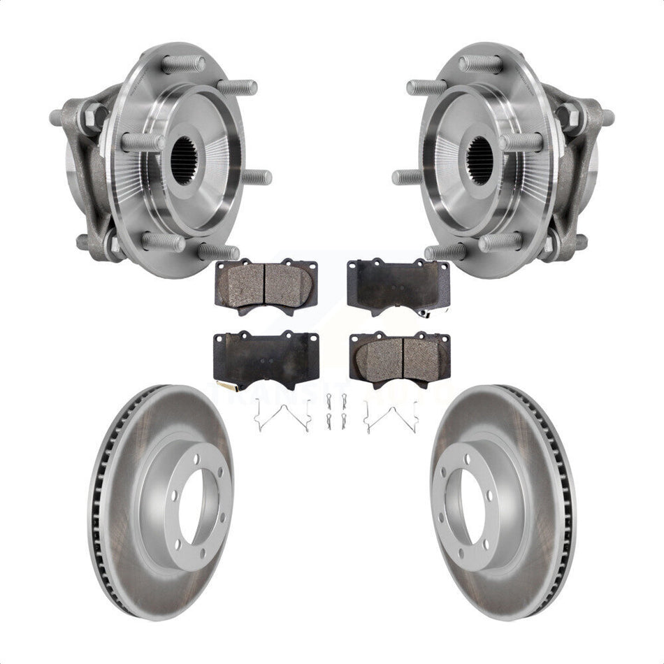 Front Hub Bearing Assembly Coated Disc Brake Rotor Pad Kit For Toyota 4Runner Lexus GX470 KBB-127305