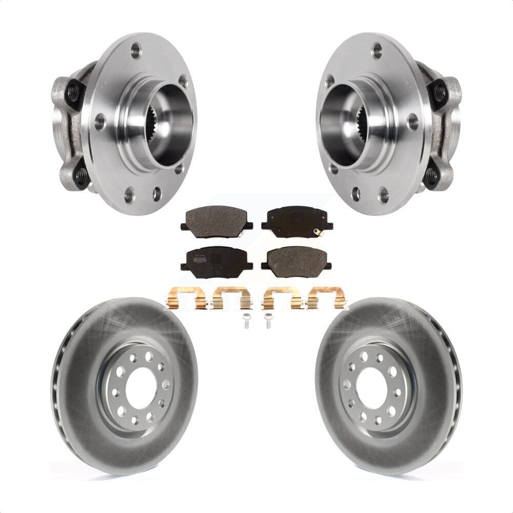 Front Hub Bearing Assembly Coated Brake Rotor Pad Kit For Jeep Compass Renegade Fiat 500X KBB-127311