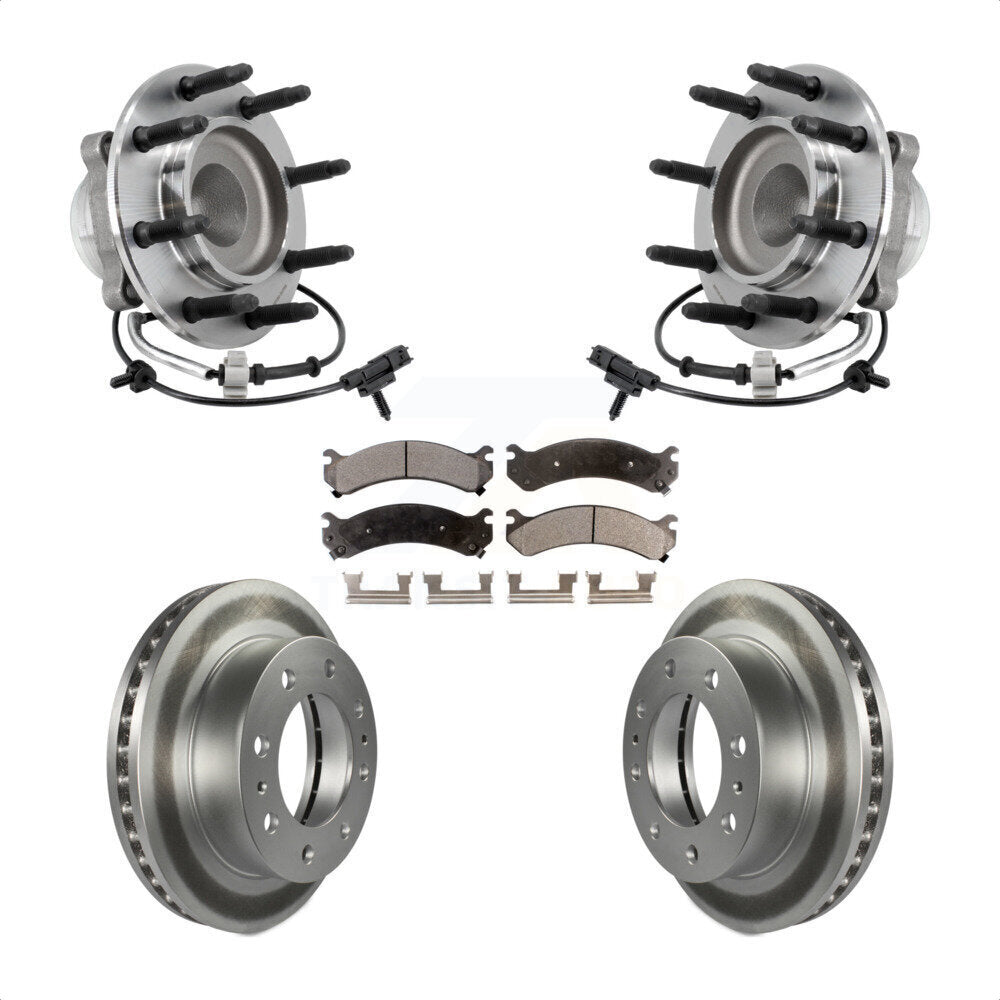 Front Hub Bearing Assembly Coat Brake Rotor Pad Kit For GMC Savana 2500 Chevrolet Express KBB-127315
