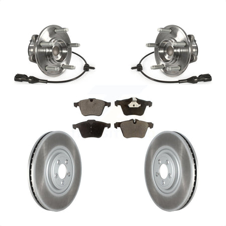 Front Hub Bearing Assembly Coated Disc Brake Rotors And Pads Kit For Jaguar XF XJ KBB-127323