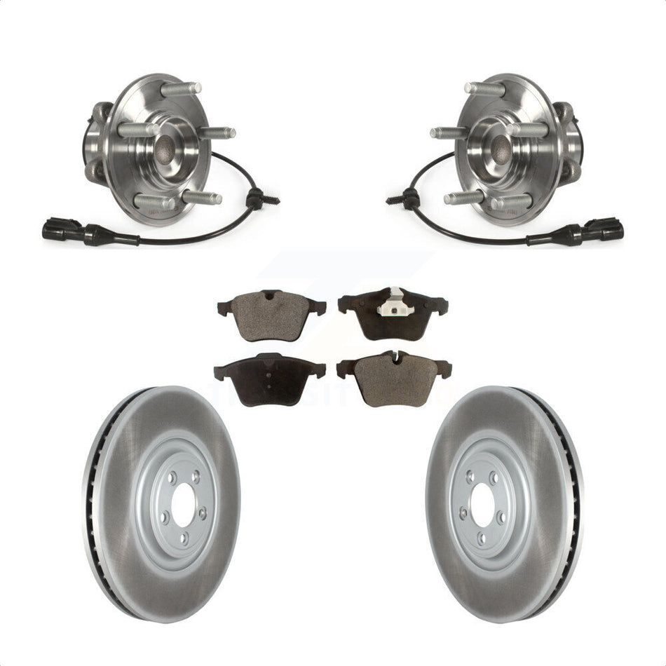Front Hub Bearing Assembly Coated Disc Brake Rotors And Pads Kit For Jaguar XF XJ KBB-127323