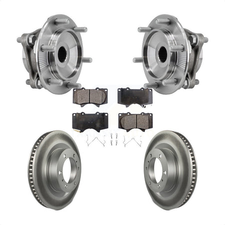 Front Hub Bearing Coated Brake Rotor And Pad Kit For 2010-2023 Toyota 4Runner Lexus GX460 KBB-127324