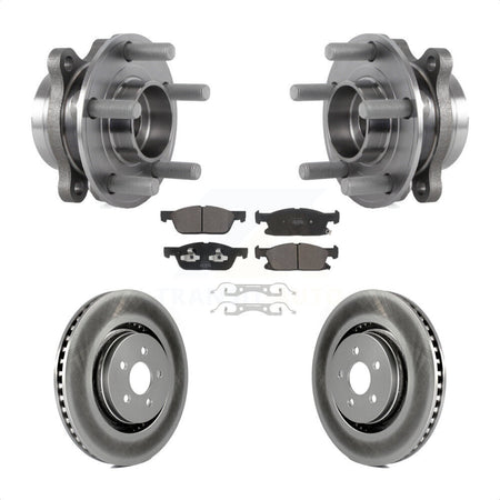 Front Hub Bearing Coated Brake Rotor Pad Kit For Lincoln Nautilus With Vented Rear Rotors KBB-127326