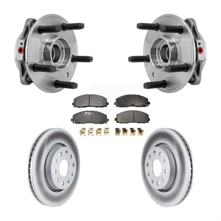 Front Hub Bearing Assembly Coated Disc Brake Rotor & Pads Kit For Jeep Wrangler Gladiator KBB-127328