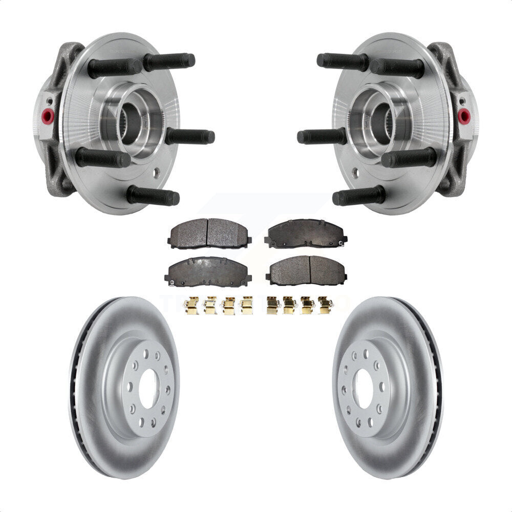 Front Hub Bearing Assembly Coated Disc Brake Rotors And Pads Kit For Jeep Wrangler KBB-127329