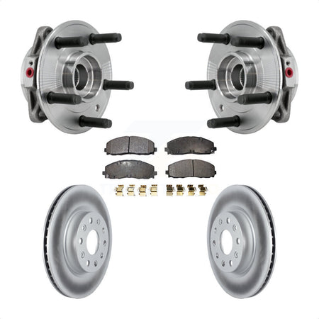 Front Hub Bearing Assembly Coated Disc Brake Rotors And Pads Kit For Jeep Wrangler KBB-127329