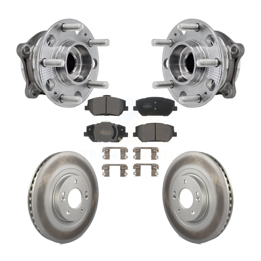 Front Hub Bearing Assembly Coated Disc Brake Rotor Pad Kit For 2019-2020 Hyundai Santa Fe KBB-127332