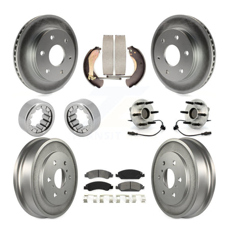 Front Rear Hub Bearing Coated Disc Brake Rotor & Pads Shoe Kit (10Pc) For GMC Sierra 1500 KBB-127342