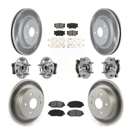 Front Rear Hub Bearings Coated Disc Brake Rotors And Pads Kit (10Pc) For Toyota Camry KBB-127343