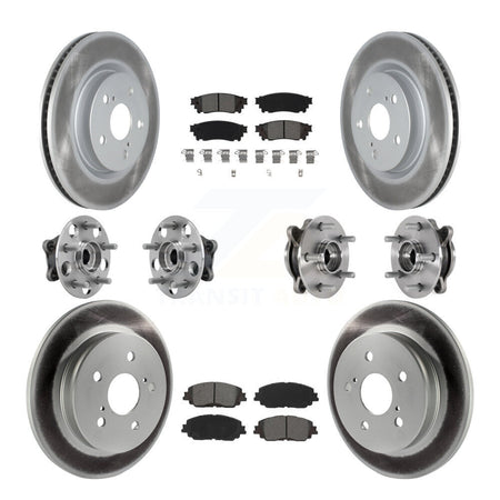 Front Rear Hub Bearing Coated Brake Rotor And Pad Kit (10Pc) For Toyota Camry Lexus ES250 KBB-127345