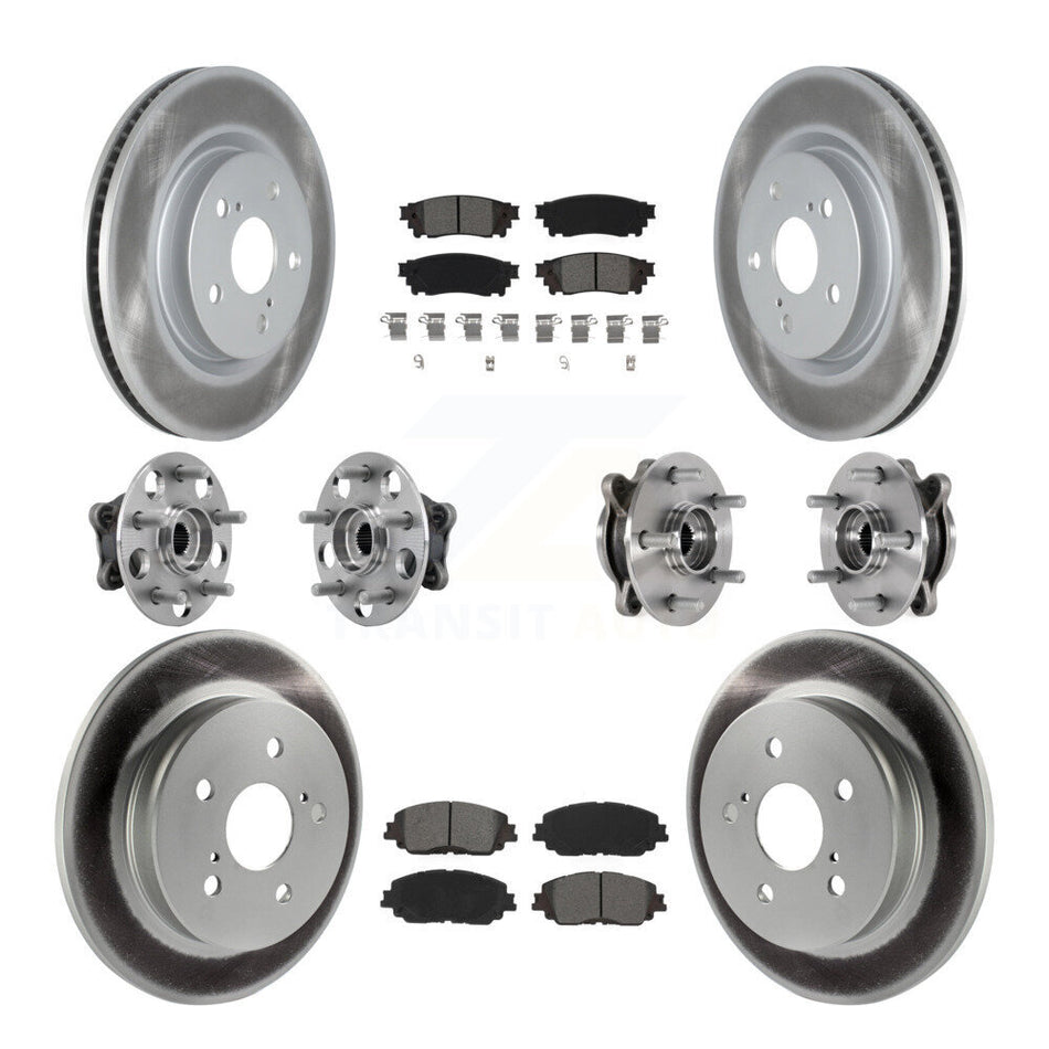 Front Rear Hub Bearing Coated Brake Rotor And Pad Kit (10Pc) For Toyota Camry Lexus ES250 KBB-127345