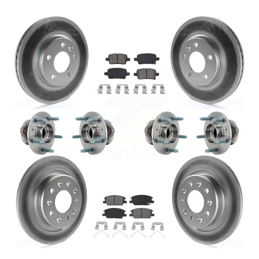 Front Rear Hub Bearing Coat Brake Rotor Pads Kit (10Pc) For Chevrolet Equinox GMC Terrain KBB-127352