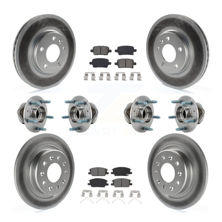 Front Rear Hub Bearing Coat Brake Rotor Pads Kit (10Pc) For Chevrolet Equinox GMC Terrain KBB-127352