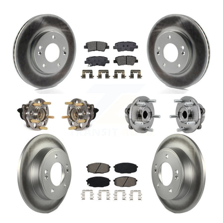 Front Rear Hub Bearing Coated Brake Rotor Pad Kit (10Pc) For Kia Soul Naturally Aspirated KBB-127372