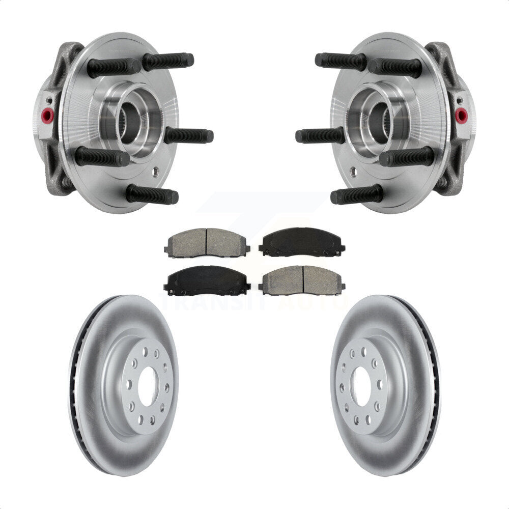 Front Hub Bearing Assembly Coated Disc Brake Rotors And Pads Kit For Jeep Wrangler KBB-127375