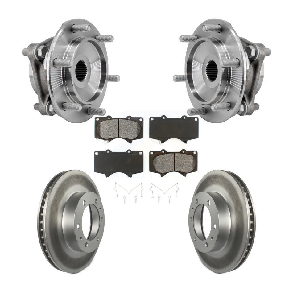 Front Hub Bearing Coated Brake Rotor And Pad Kit For Toyota Tacoma 4Runner FJ Cruiser 4WD KBB-127376