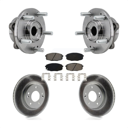 Front Hub Bearing Coated Brake Rotor & Pad Kit For 2017-2019 Kia Soul Naturally Aspirated KBB-127382